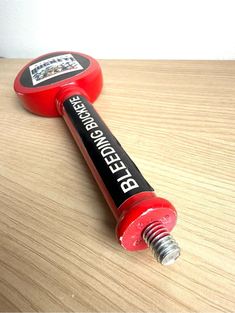 Elevator Brewing Bleeding Buckeye Craft Beer Bar Tap Handle Ohio State OSU Brew